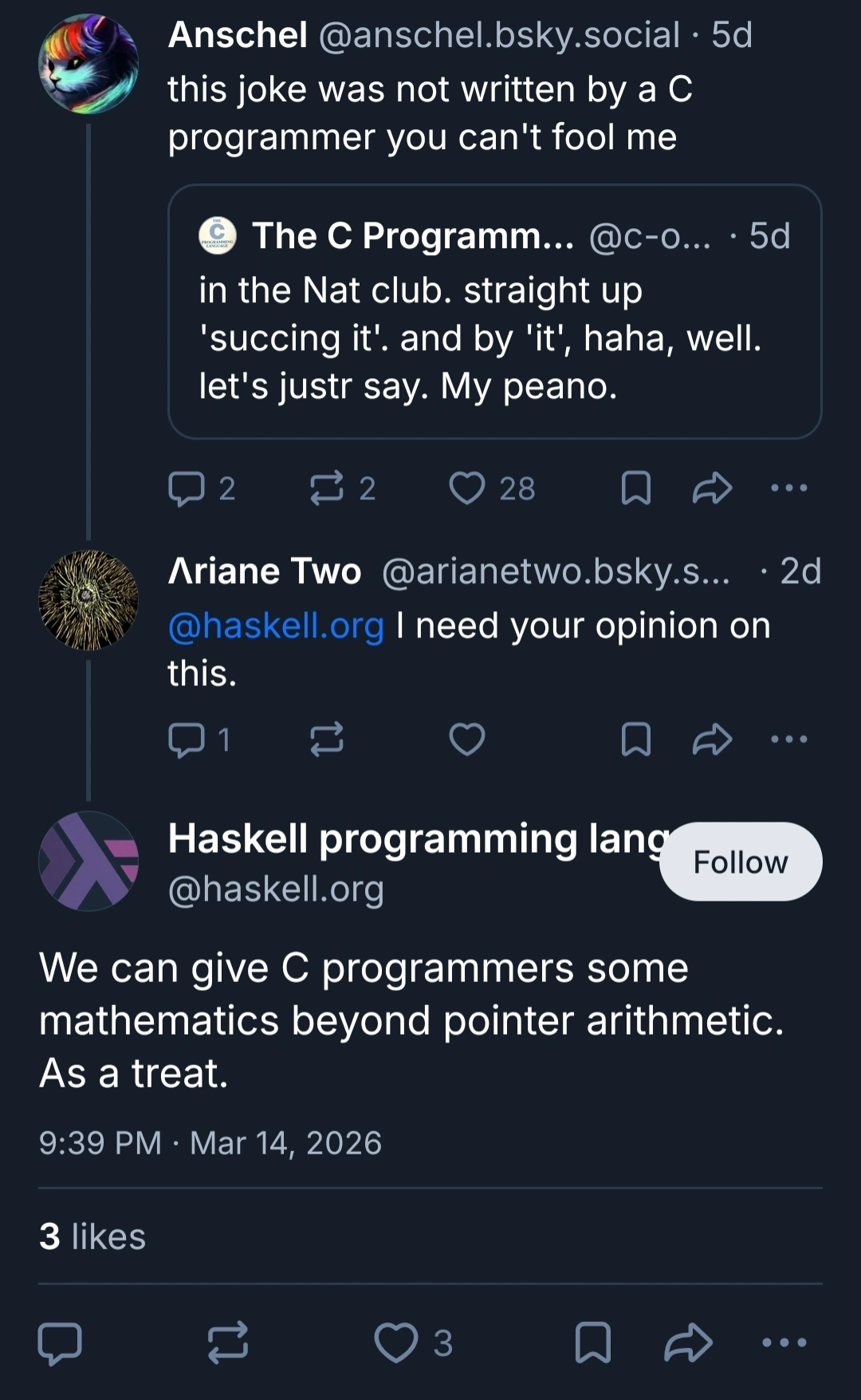 Based Haskell bluesky account