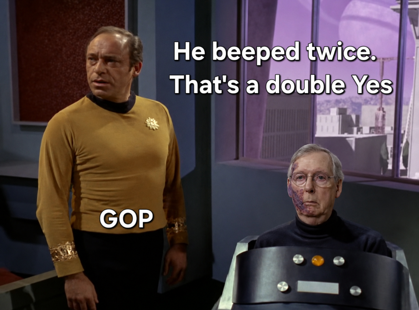 The Senator is welcome to spend the rest of his life with us, unfettered by his physical body. The decision is yours and his.