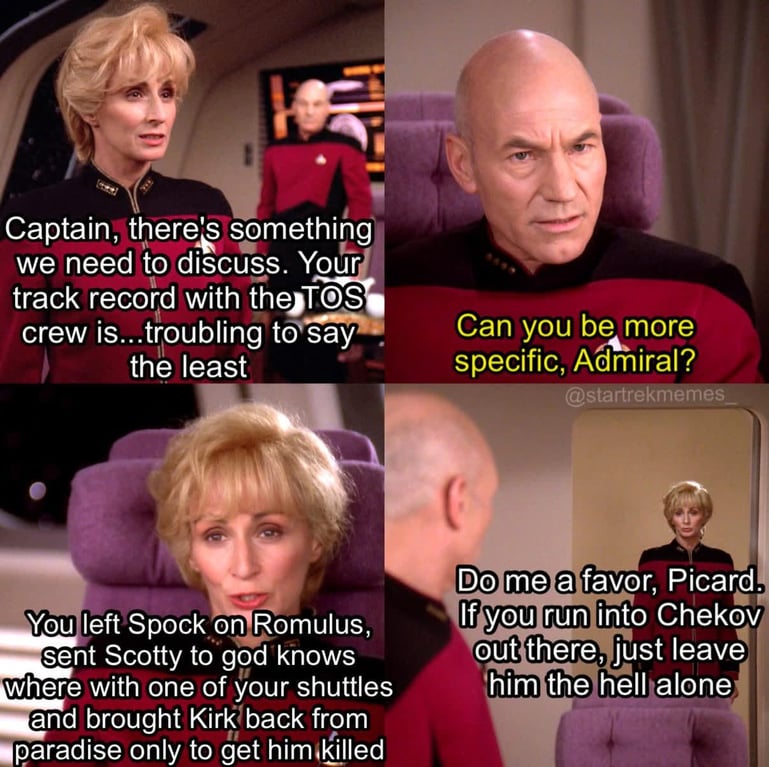 "I still think you have something to do with him dressing all in black, and keeping his left hand balled into a fist. He keeps muttering about 'corps is mother, corps is father."'