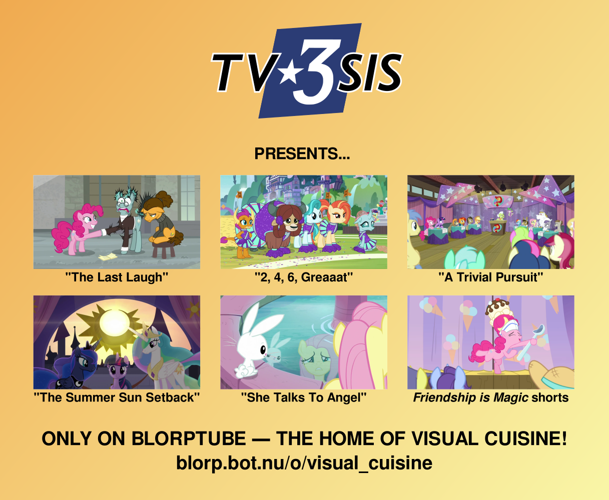 Giddy up! We're watching My Little Pony: Friendship is Magic S9E14~18 + shorts on Blorptube @ 11 PM CET / 5 PM EST — "The Return of Weird Dunk!"