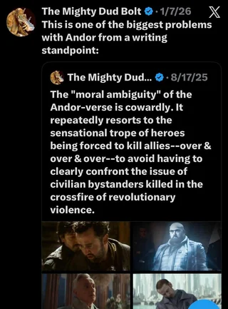 Their bit about moral ambiguity makes me think they don't understand people, war, or storytelling very well.