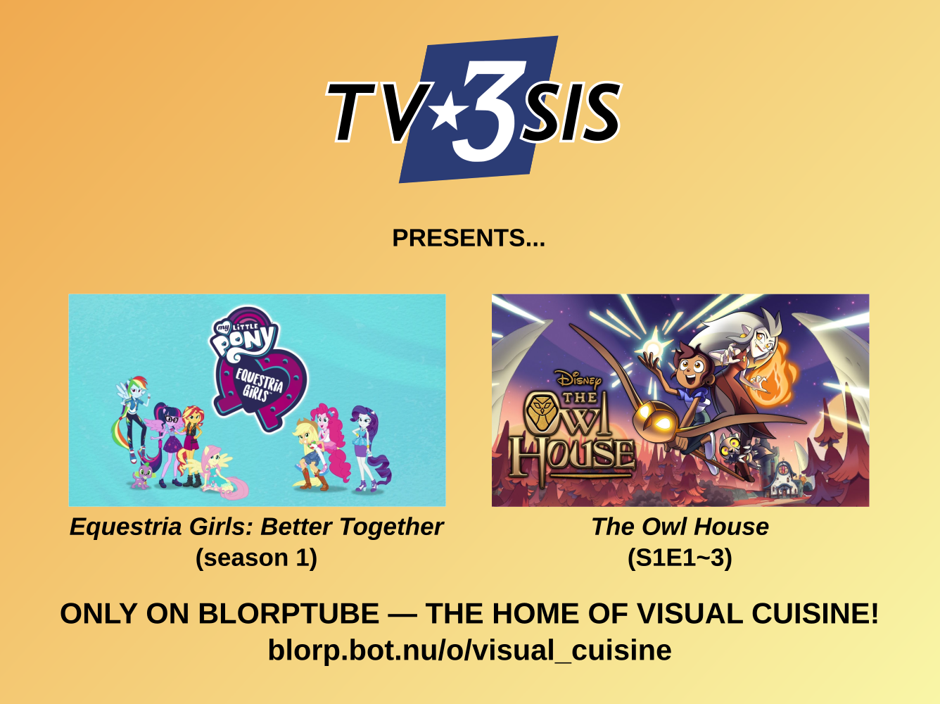 Giddy up! My Little Pony: Equestria Girls: Better Together season 1 + Owl House S1E1~3 on Blorptube @ 11 PM CET / 5 PM EST