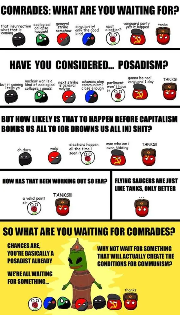 a classic left unity posadist meme