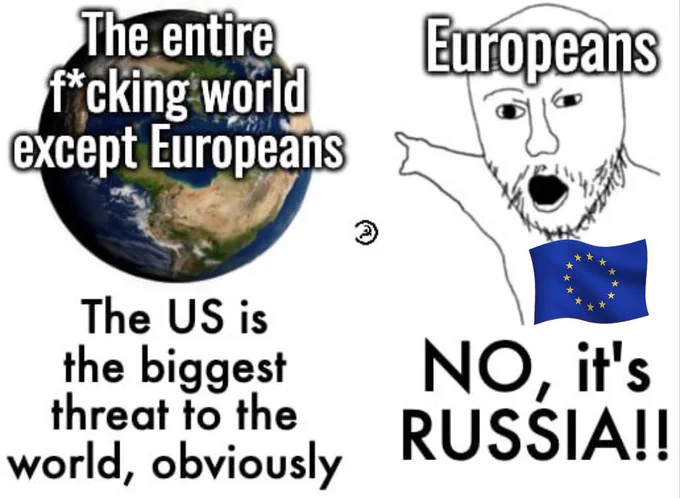 Nothing like the Imperialist EU and NaziTO to say who's REALLY the threat rofl