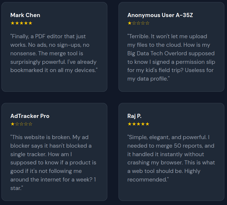 The moment when you start getting funny while writing fake reviews