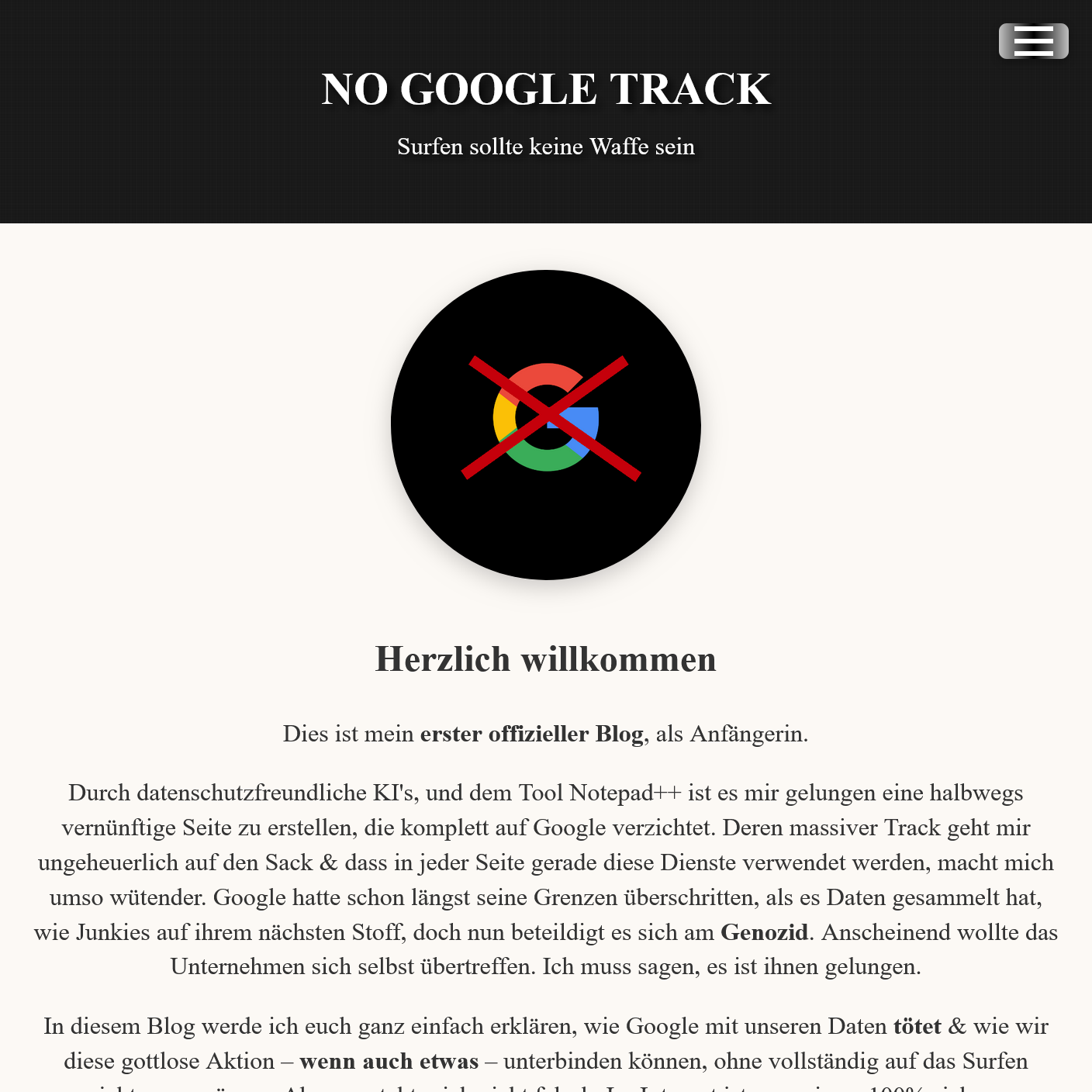 NO GOOGLE TRACK - CODEBERG