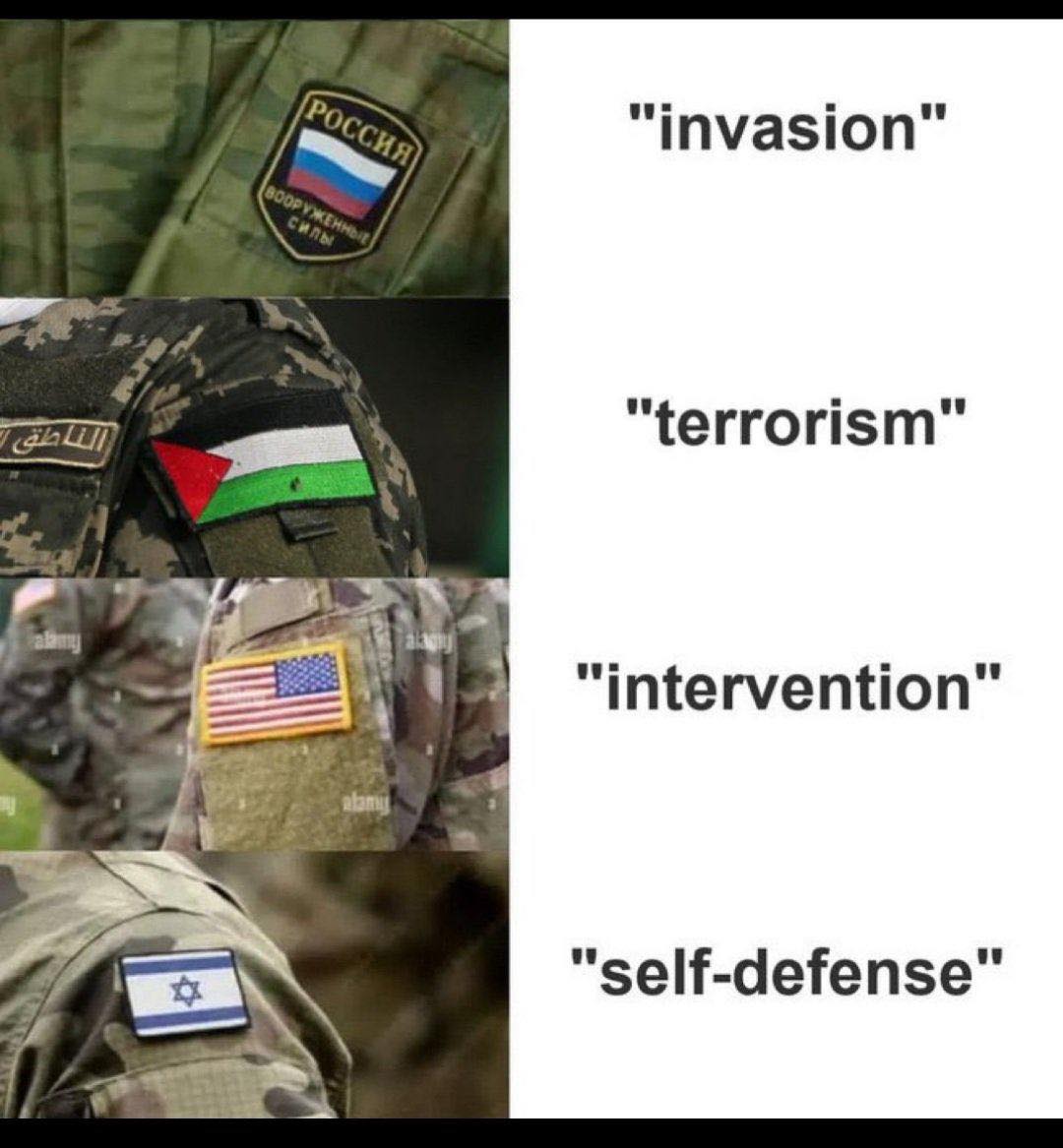 Liberals - "Don't mind the Kiev nazis, Russia is totally invading for no reason! And don't mind those Palestinians either, they're just terrorists!!"