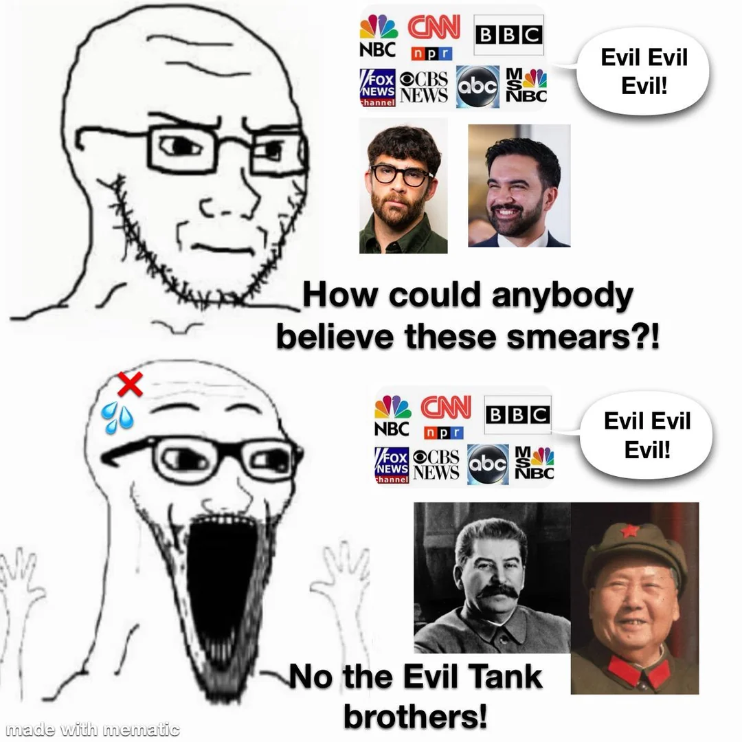 defends the fake zio left like Piker and Mamdani, calls true leftists evil. libs, make it make sense hehe