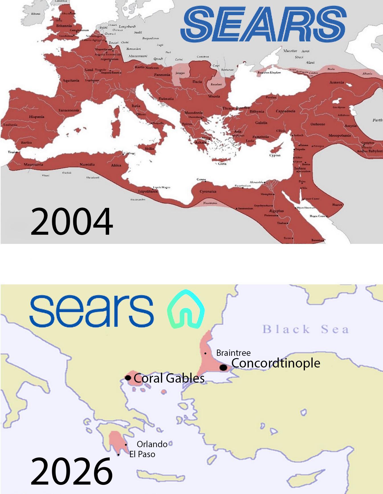 Sears back then and today