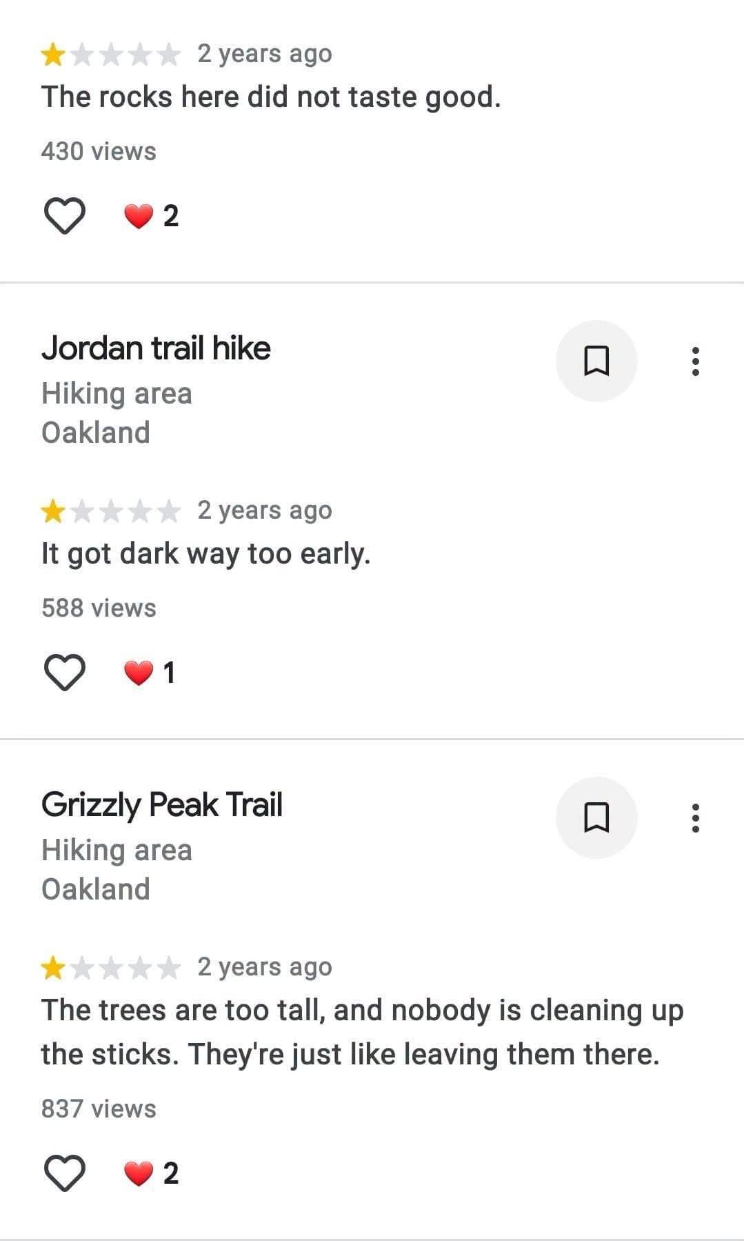 trail reviews are so silly