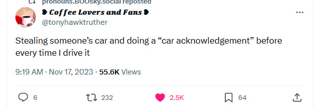 but officer, nothing is illegal on stolen land