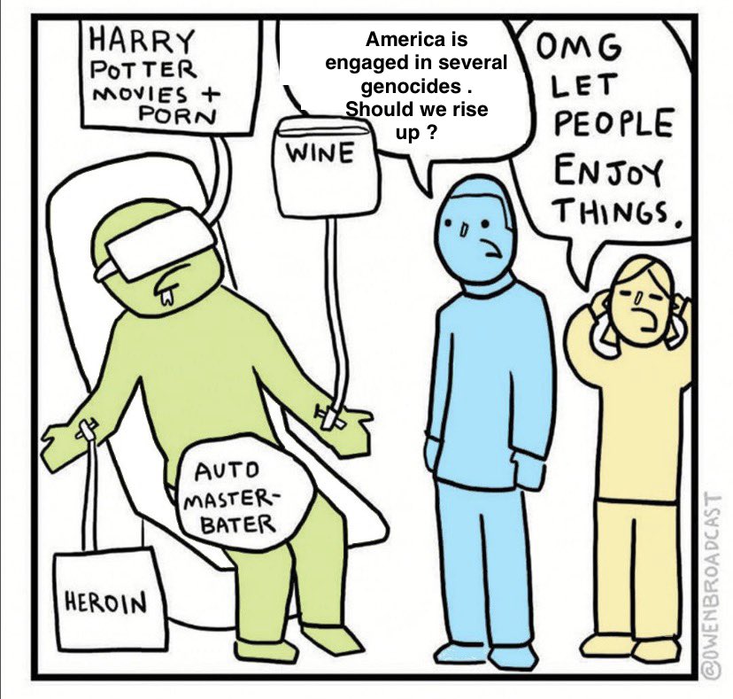 Would you please be quiet? We're trying to enjoy the labor hours & productive capacity we denied/stole from the global south