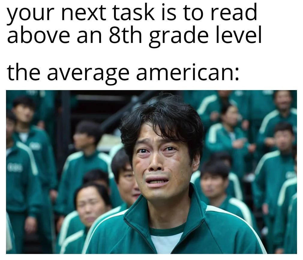 your next task is to read above 8th grade level