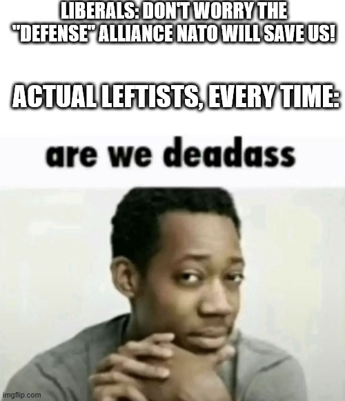 Oh yeah! The nazi alliance that has proven time and time again they serve the empire imperialism, is goin to stop empire imperialism LMBO!
