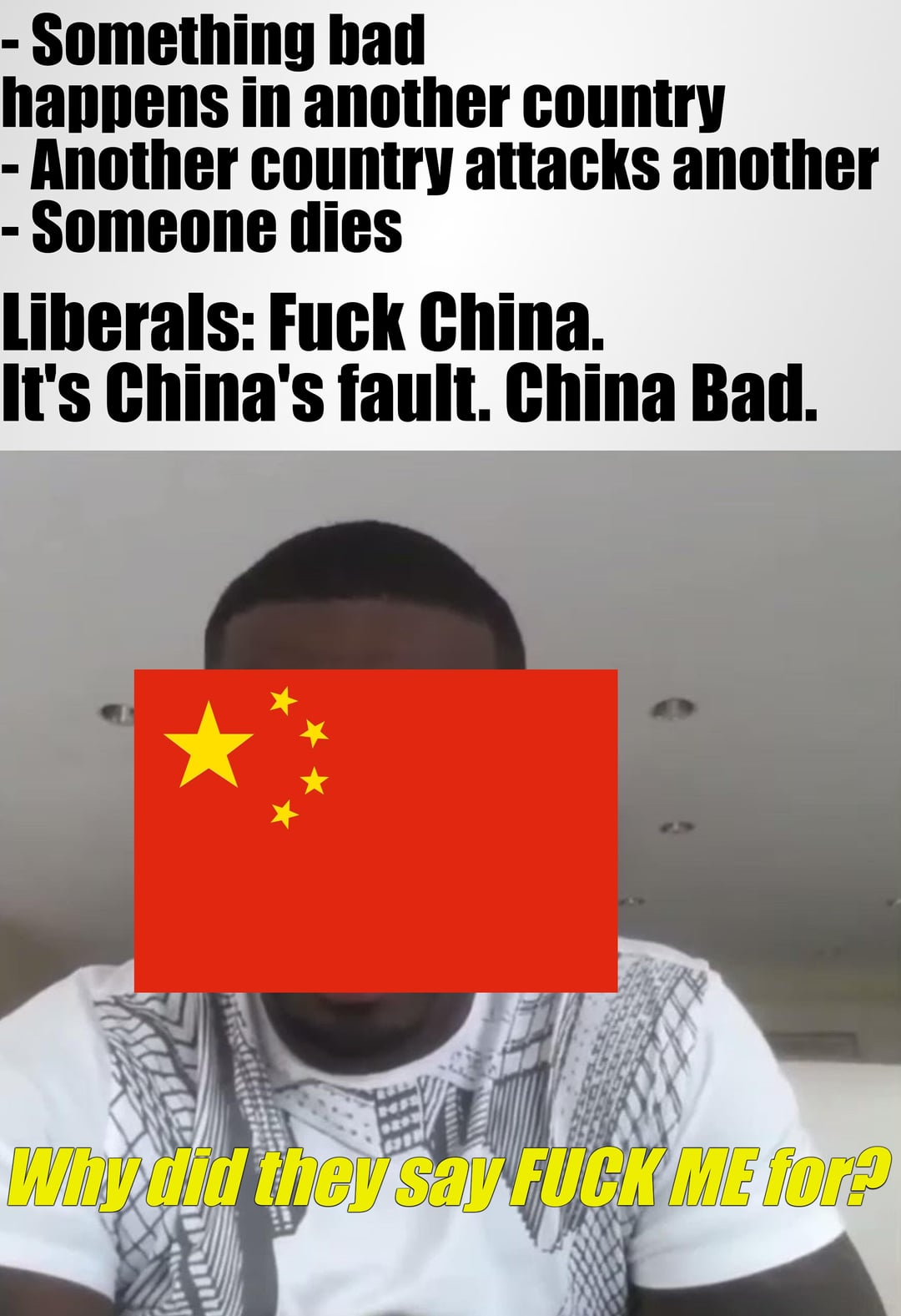 Empire says jump and liberals say "China bad!"