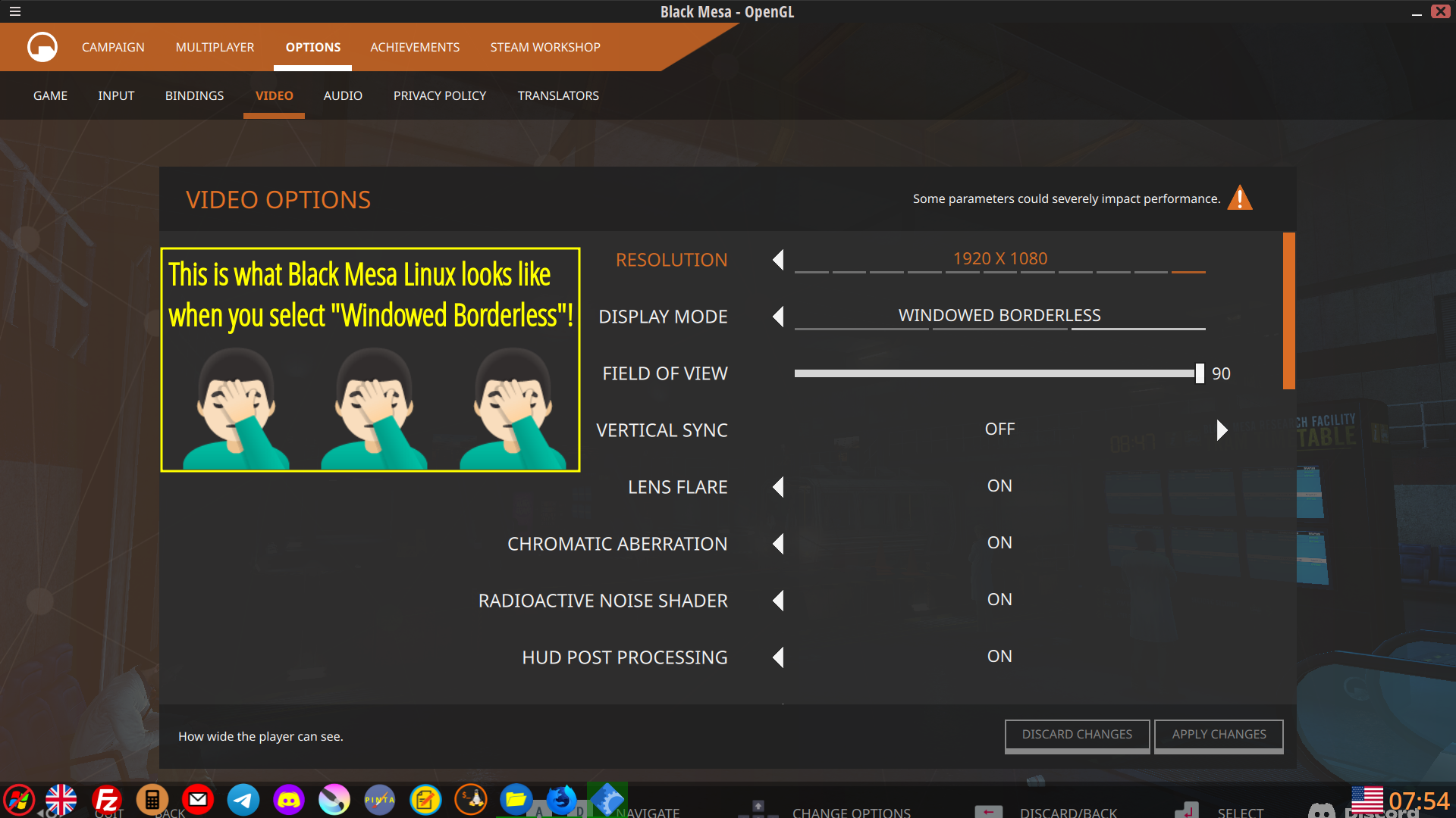 Brainless borderless window - meme