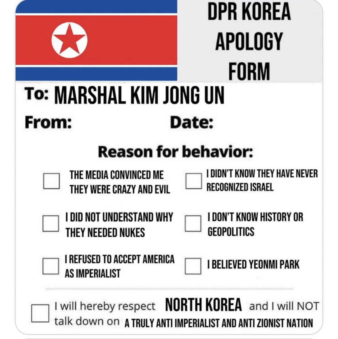 DPRK Apology Form
