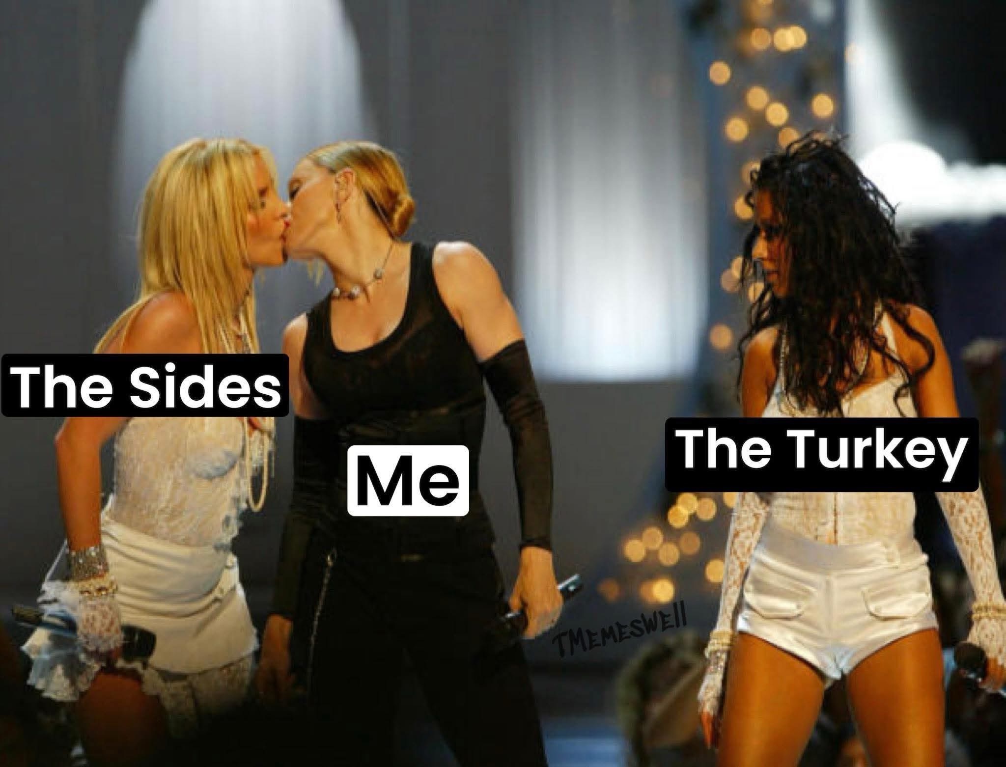 Your sides should be thrown away, your turkey should be frozen or almost gone.