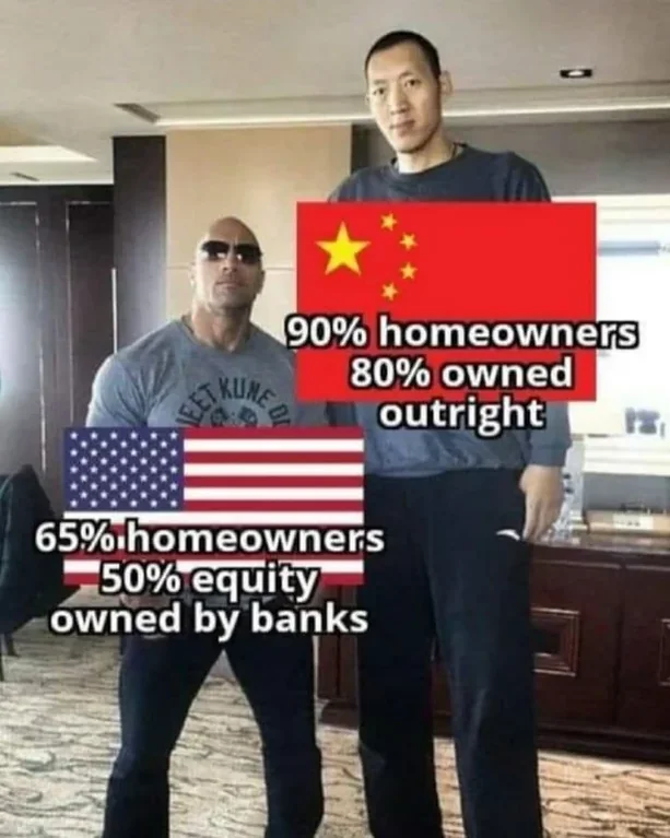 Imagine the government convincing you that you are richer because your GDP per capita is higher. But you don't even own your home.