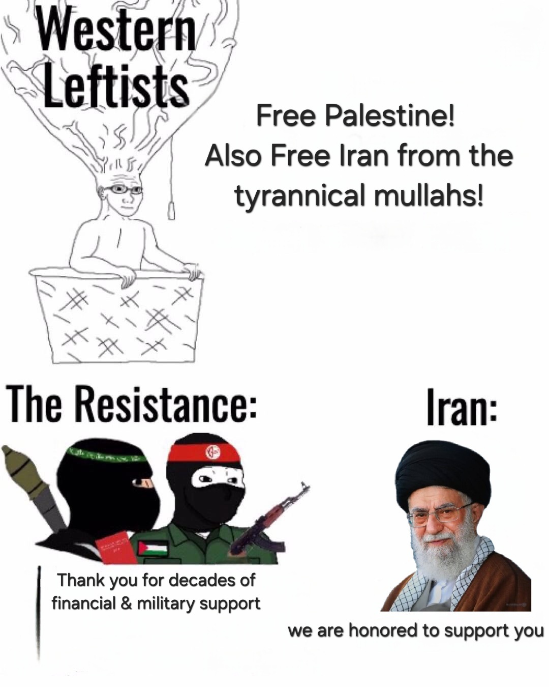 Free Palestine & Long live the Islamic Republic of Iran