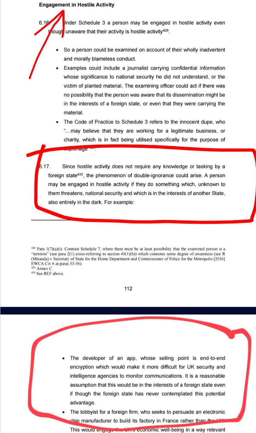 Under British and UK Legislation anyone using or developing end-to-end encryption is now a “hostile actor”