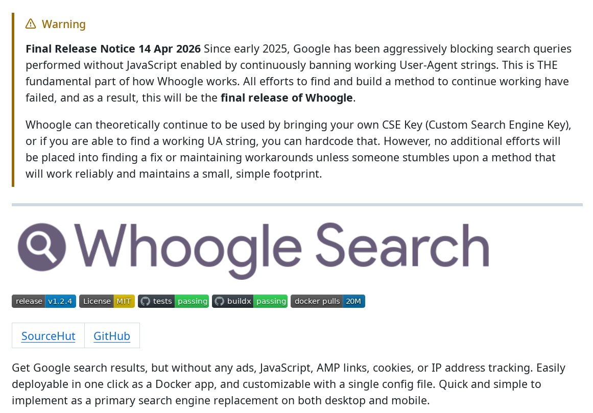 just realized whoogle is dead now