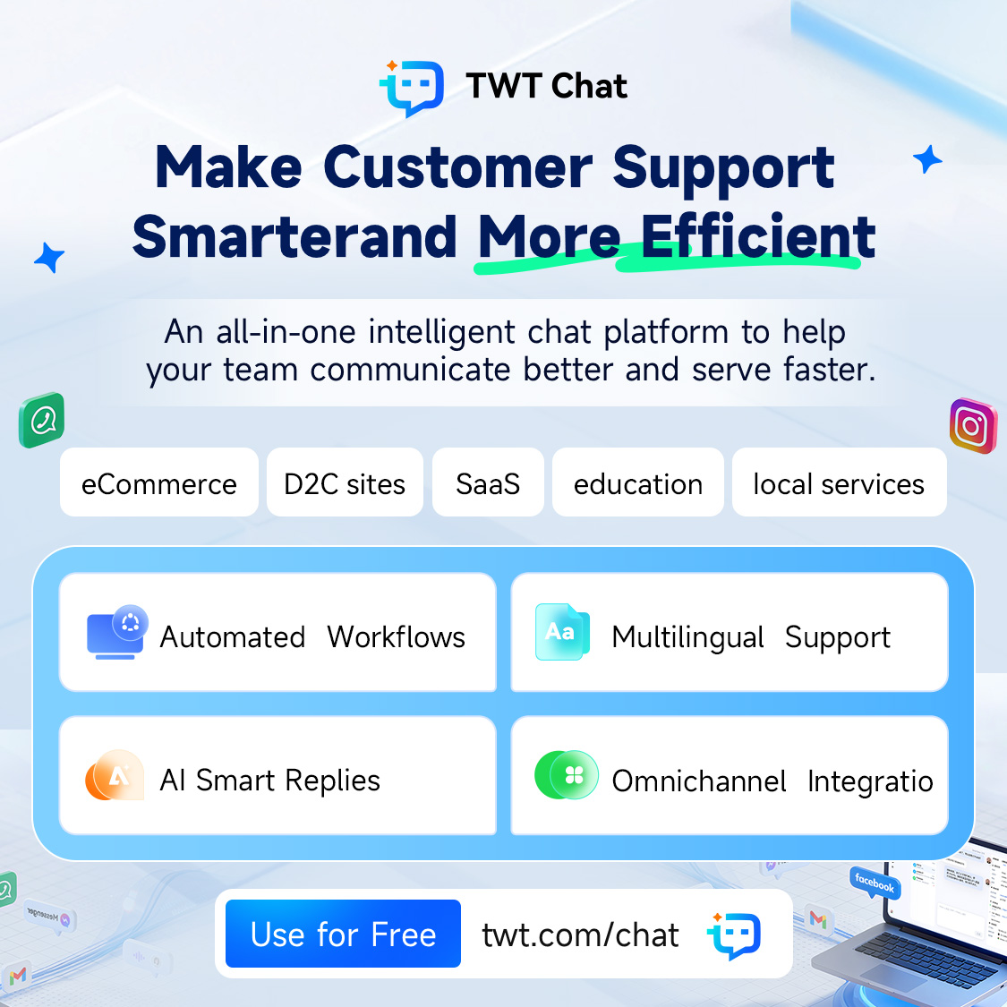 Free AI customer support tool— TWT Chat