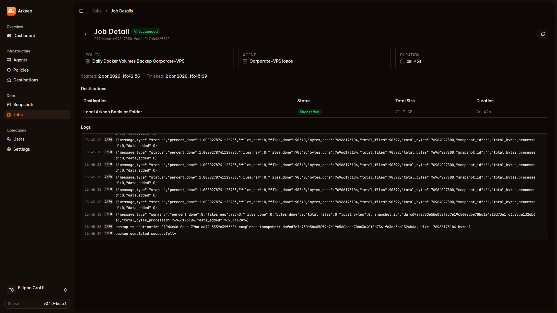 I didn't find a self-hosted backup manager that fit my needs so I built one: Arkeep [v0.1.0-beta]