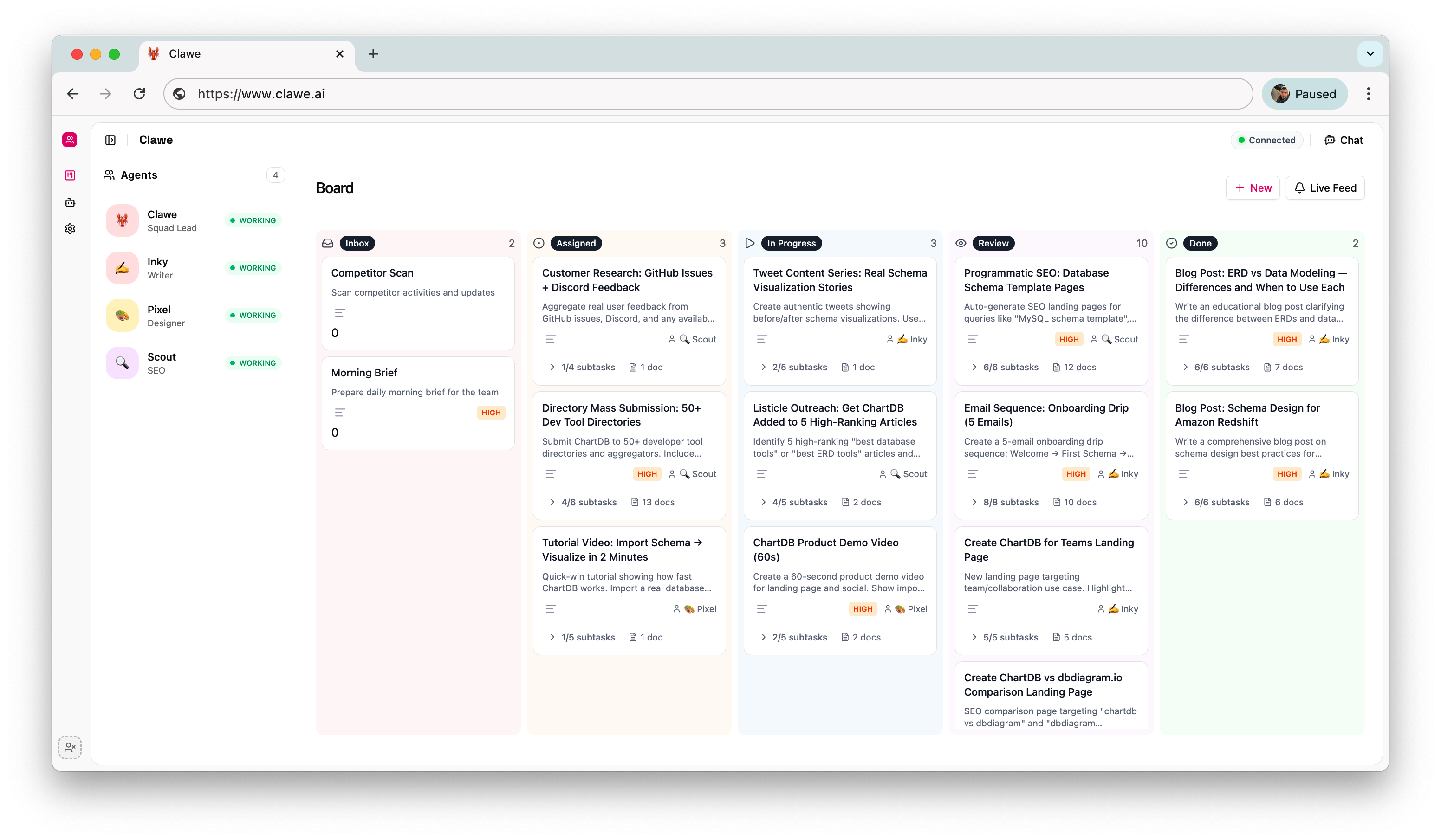 Clawe - open-source coordination layer for OpenClaw agents