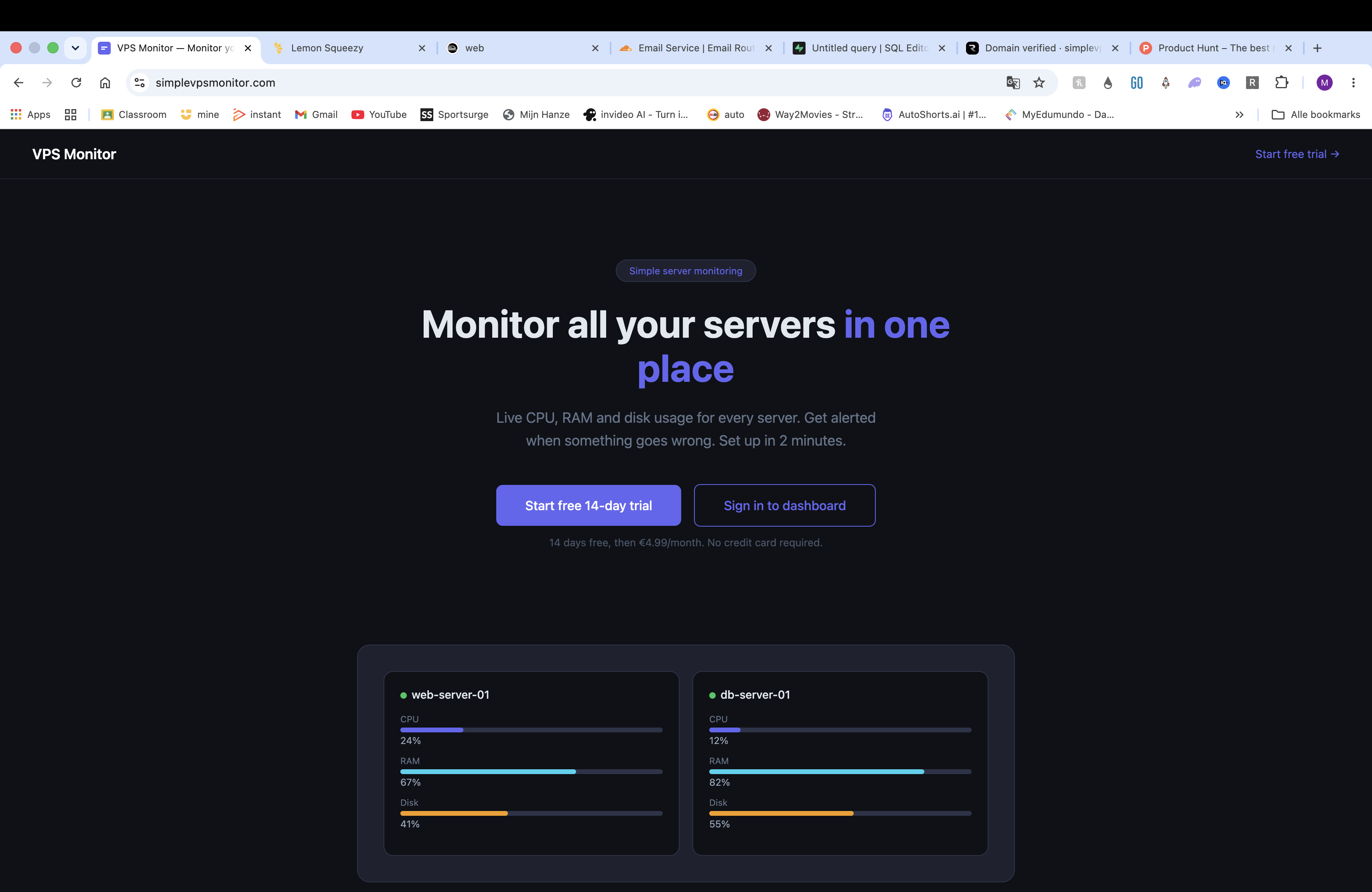 I built a minimal VPS monitor — CPU, RAM, disk usage + Discord alerts