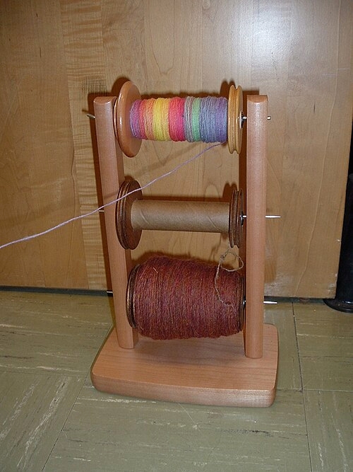 TIL -- In addition to the lazy Susan, there's also a lazy Kate for spinning multiple yarns into thicker yarn