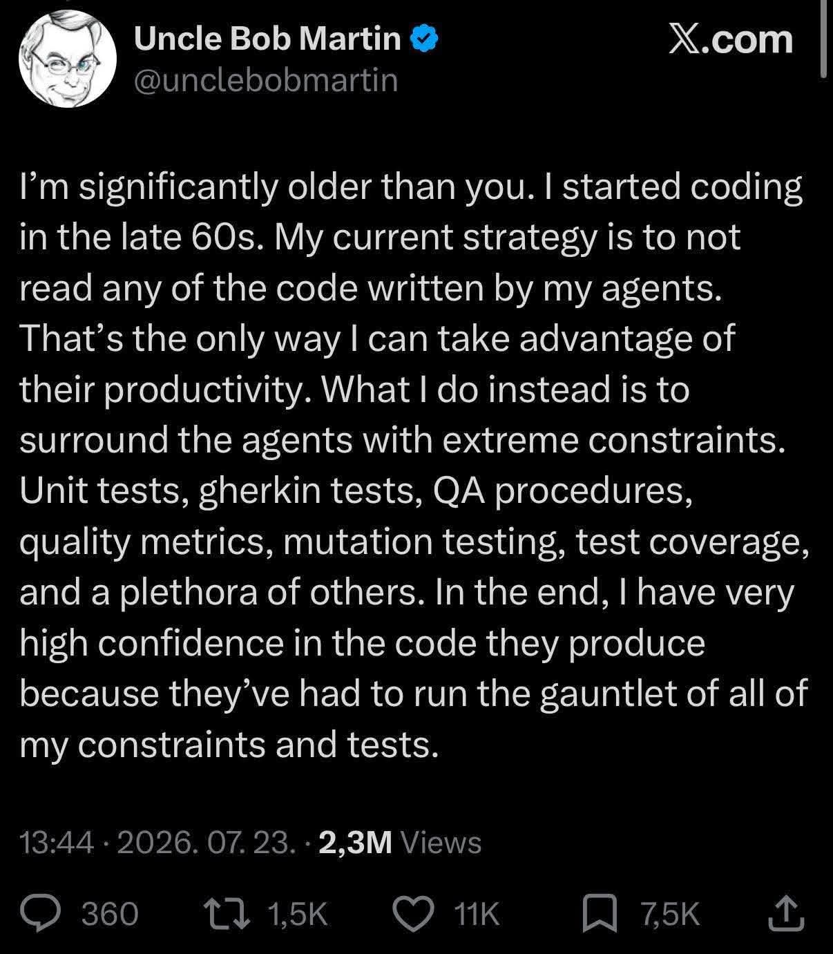 Uncle Bob becoming even worse: