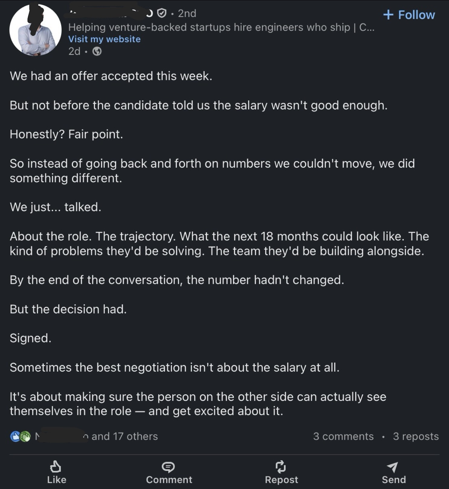 "Sometimes the best negotiation isn't about the salary at all"