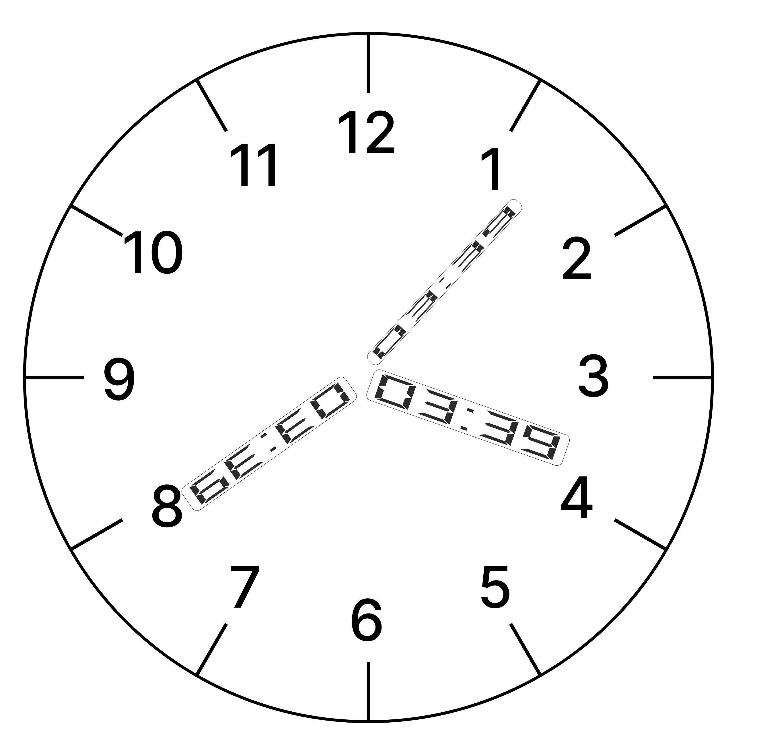 Clock but the PM quit and was replaced halfway through the project. Handover instructions: "Make the clock hands show the current time"