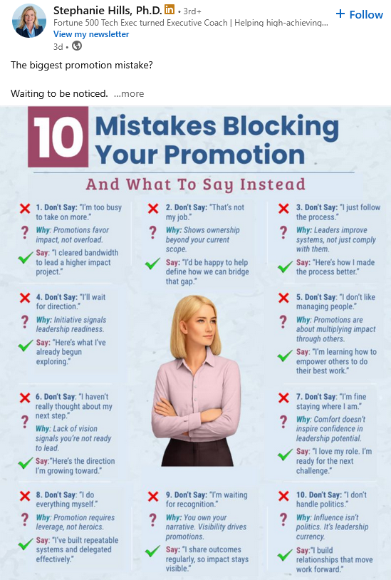 Work harder, slave, or no promotion.