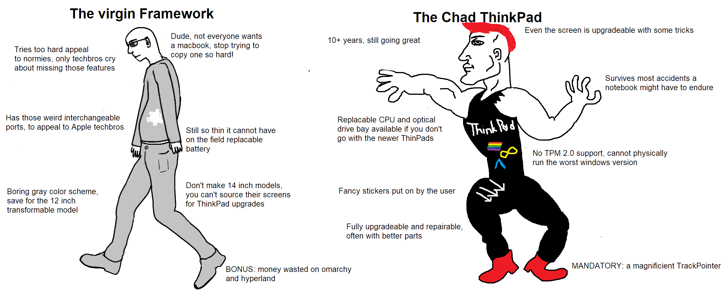 Virgin Framework vs Chad ThinkPad