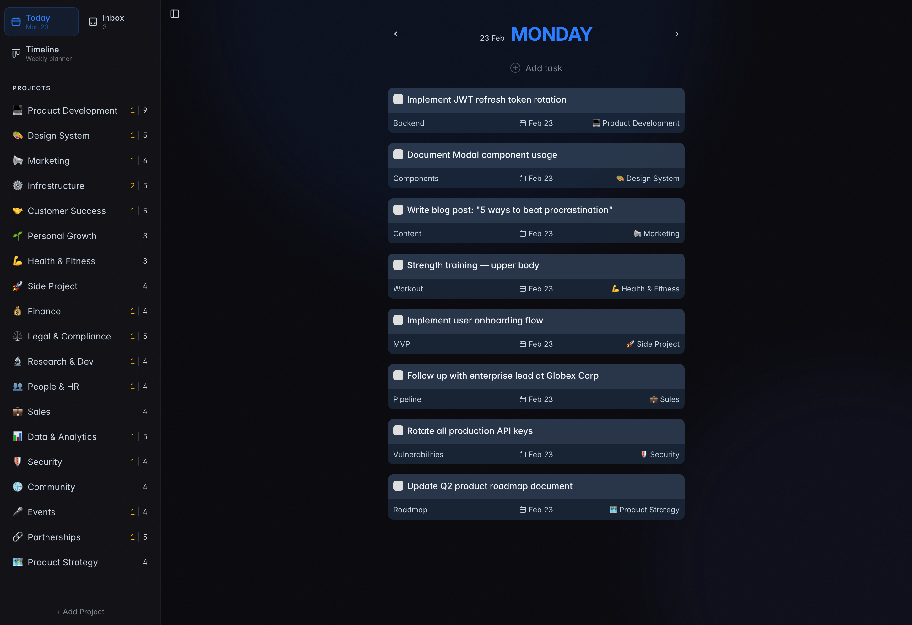 Will Be Done - modern offline-first self-hosted TickTick/Todoist alternative