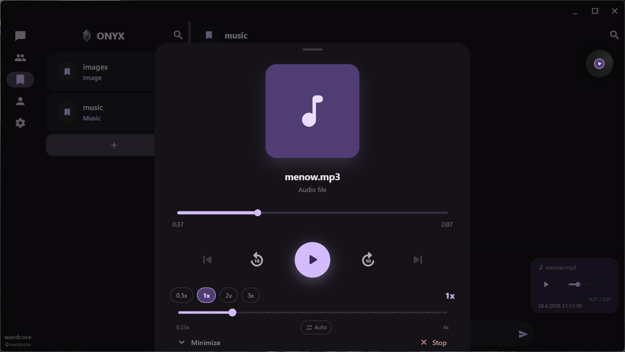 ONYX v1.4-beta: voice channels for LAN parties and a media player that actually looks good