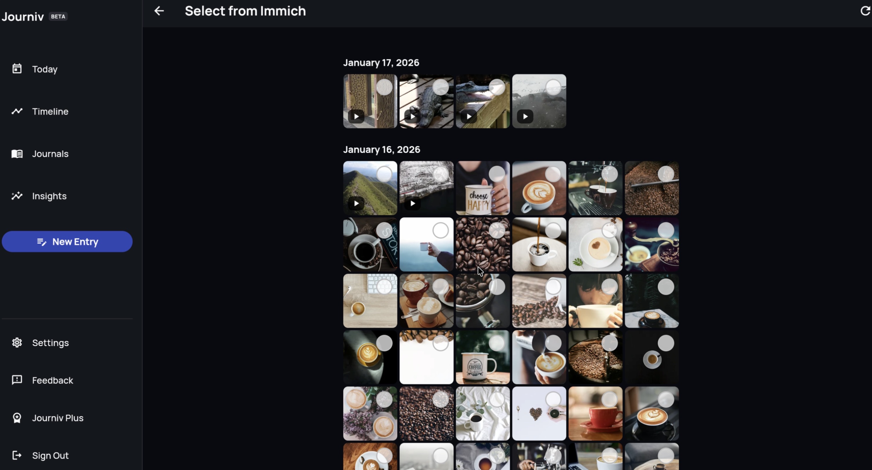 Journiv Immich Integration Launch: Capture the story behind your photos and videos.