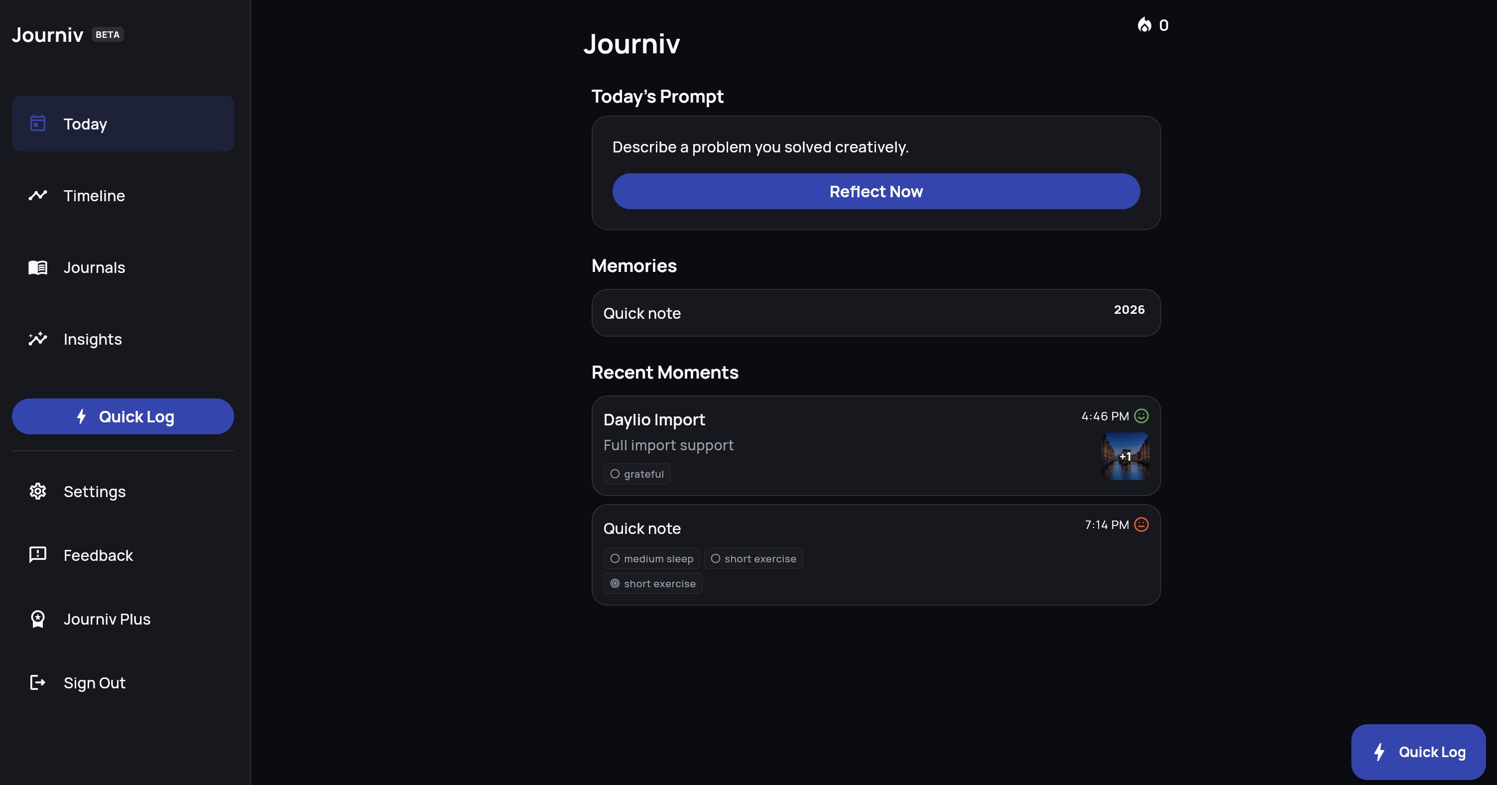 Journiv self hosted journal now with Daylio import and mood activity and goal tracking