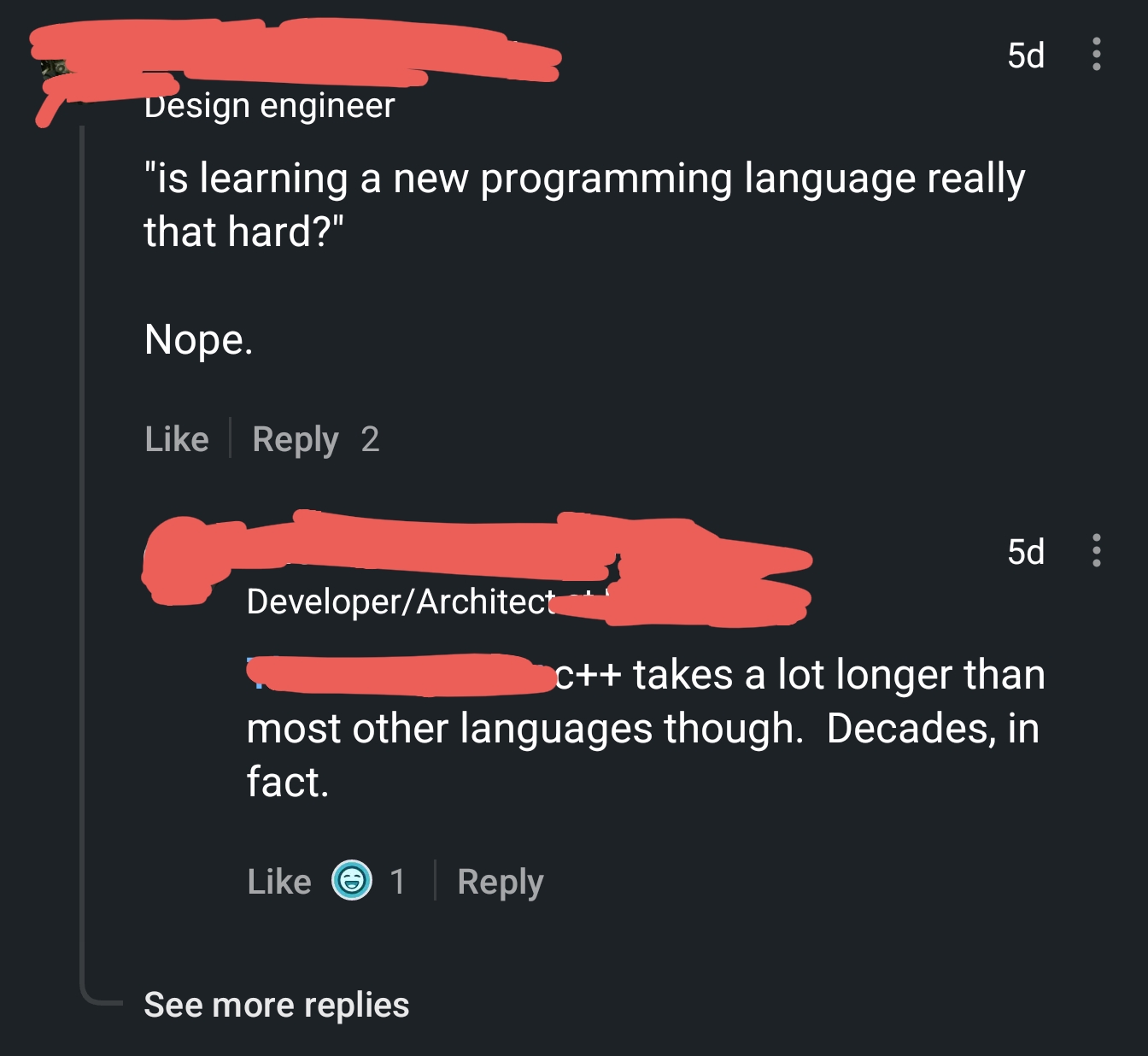 C++ takes decades to master