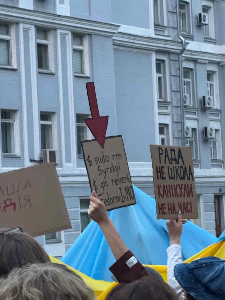 Protest sign in Ukraine