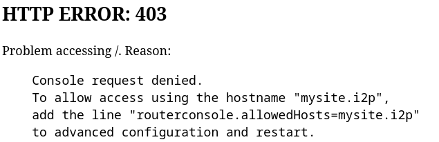 What could be causing HTTP Error: 403 when trying to connect to my I2P site that's hosted using nginx?