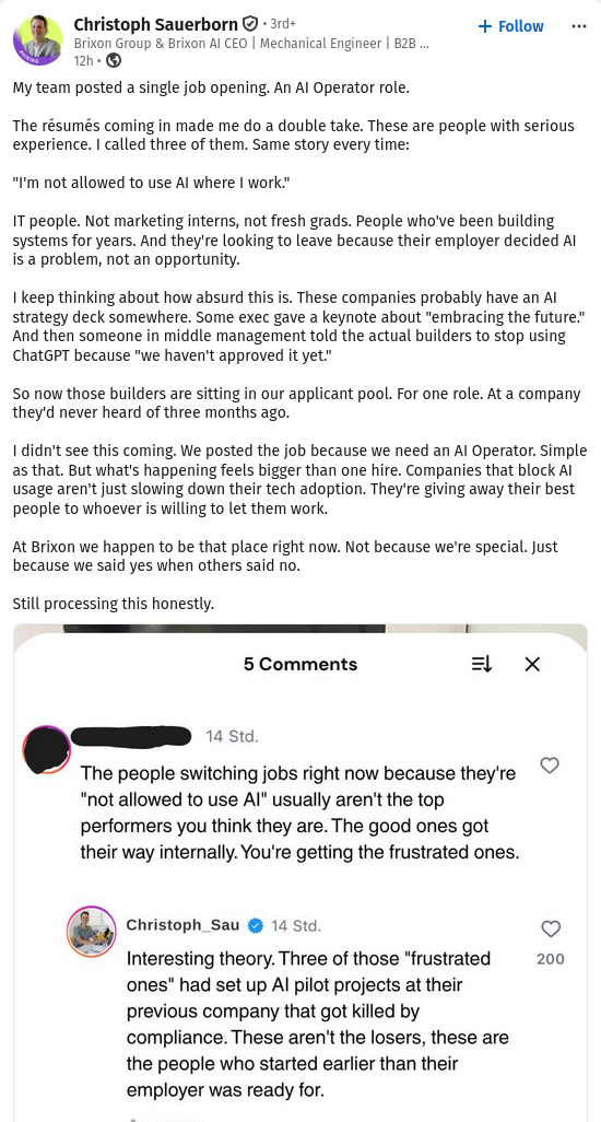 The companies that don't allow you to use AI!